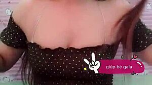 Vietnamese Skirt Hides Red Panties in Teasing Upskirt View