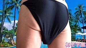 Sexy Thong Bikini Beach Masturbation Fetish Handjob Tease