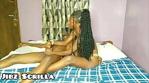 Ebony Teen Boobs Bounce on Big Cock Pussy Pounding