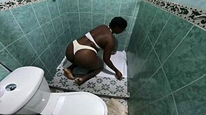on knees bathroom messy throat top head spit jhodez1