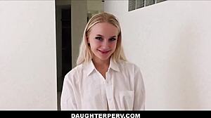 Tiny Blonde Stepdaughter Begs Stepdad's Huge Cock Family Fuck POV