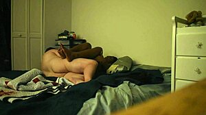 ebony girlfriend bent over doggy bedroom pounding