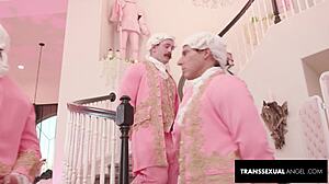Aubrey Kate Leads Trans Orgy: Princesses Eat Cock Train