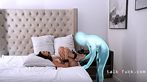 tiny halloween girl regrets ouija board but craves more moaning sex?