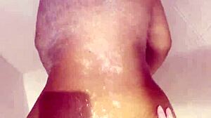 Thick Black Girl Deepthroats Big Cock in Shower Facial Cumshot