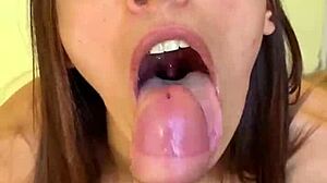 wanna see this cute latina teen pov blowjob swallowing cum mouthful?