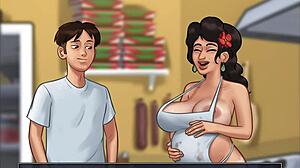 Summertime Saga Maria 4: Monster Cock Fills Pregnant Big Ass Tits