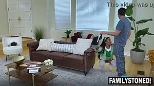 man amena green goes wild on stepdad's cock even with wife almost catching them