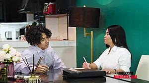 Devouring Colaborador's Huge Cock in Office Power Play