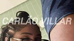 Beautiful Brazilian brunette squirts on my monster cock during face fuck