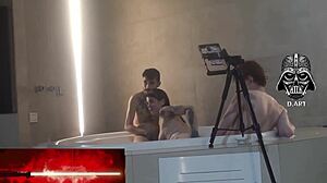 brazilian goddess dominates nerd in motel threesome with big tits