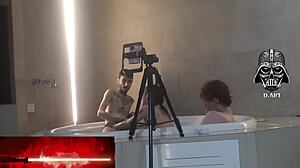 brazilian goddess dominates nerd in motel threesome with big tits