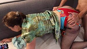 French Amateur In Satin Stockings Heels Licks Asshole Sucks Dick Hard