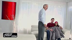 Step Siblings Fuck Bareback Next to Sleeping Grandpa - Dare You Watch?