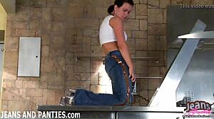 this tiny jean miniskirt barely covers my tight ass cheeks