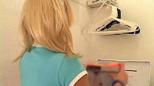 petite blonde lil lexy fingers wet pussy during laundry tease