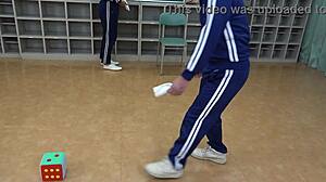 japanese femdom mistress punishes slave dice whipping facesit