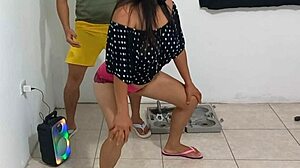 Spying On Stepsons Gym Aerobics Leads To Latina Doggy Fantasy