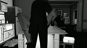 polka dot cartoon babe kitchen sex romp