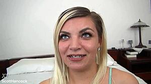 alex little's cute 19yo blonde pov blowjob ends in messy facial