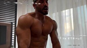 took my gym trainer home and rode his huge cock hard