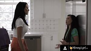 MILF Reagan Foxx Spanks Lesbian Stepbae Kimmy Kimm