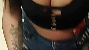 gorgeous wife in tiny shorts flashes huge ass cheeks at market for hot cuckold thrill