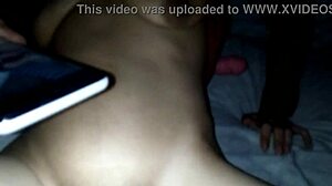 Big ass brunette takes cock from boy in naughty woman outfit roleplay