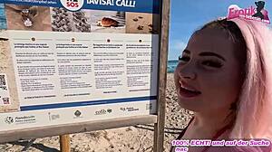 damn i just fucked this hot german teen's tight ass right on mallorca beach...