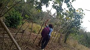 Stepmom slut hunts jungle dick for wild outdoor fucking!