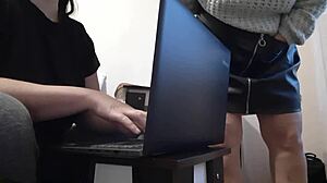 my hot brunette secretary makes me lose control at work