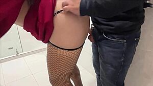 damn, tall curvy secretary bent over office bathroom sink takes rough creampie doggystyle!