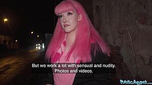 Public Agent Unlocks Chastity Belt Creampies Her Dripping Pussy