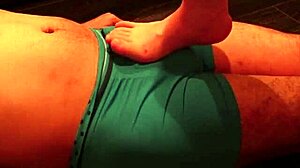 Office lady crushes my bulging cock like trash