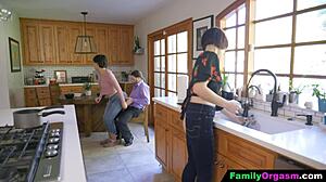 Old Man RAW FUCKS Daring Step Daughter While Wife Cooks!