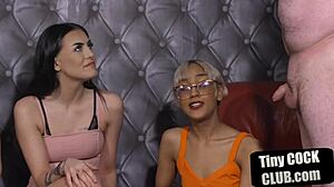 Will You Survive These Cfnm Babes Jerking Your Tiny Dick?