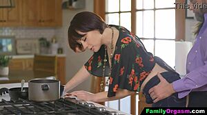 Old Man RAW FUCKS Daring Step Daughter While Wife Cooks!