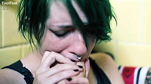 Sexy Alt Girls Worship My Feet with Deepthroat Toe Sucking