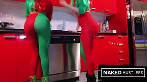 Thick latina katie cummings shakes big booty as santa's elf!