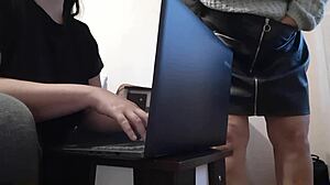 my hot brunette secretary makes me lose control at work