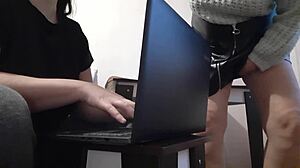 my hot brunette secretary makes me lose control at work