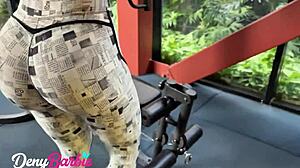 personal trainer pounds my ass in gym bathroom after workout