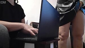 my hot brunette secretary makes me lose control at work