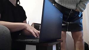 my hot brunette secretary makes me lose control at work