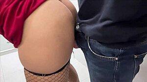 damn, tall curvy secretary bent over office bathroom sink takes rough creampie doggystyle!