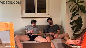 Straight Buddy Jerks Off Gay Roommate's Cock Unexpectedly