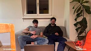 Straight Buddy Jerks Off Gay Roommate's Cock Unexpectedly