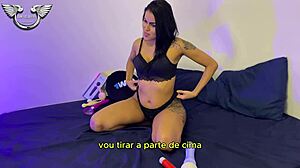 bia hot masturbates with huge toy on big pussy