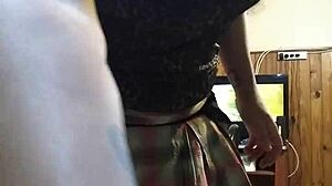 travesti crossdresser flashes huge skirt upskirt shemale ass in sexy public tease