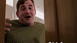 whoa, she caught her roommate jerking off while watching her masturbate
